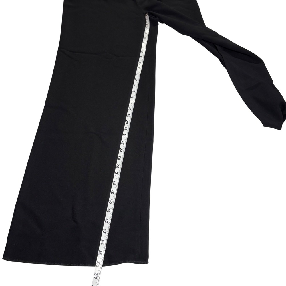St. John Wide Leg‎ Sailor Pants Womens 12 Caviar Black Gold Button High Rise NEW - Picture 5 of 13